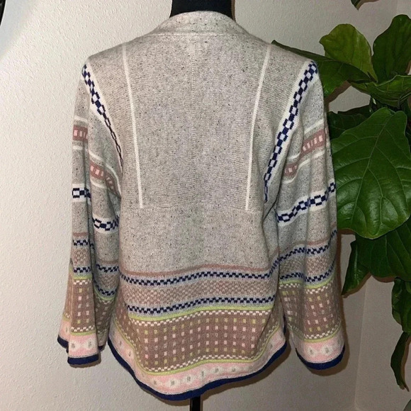 Sundance Women’s Navia Cashmere Kimono Tie Front Cardigan Southwest Geometric M - Picture 7 of 14